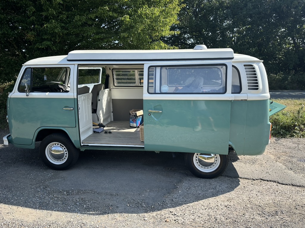 Jenny the VW T2 campervan on the road