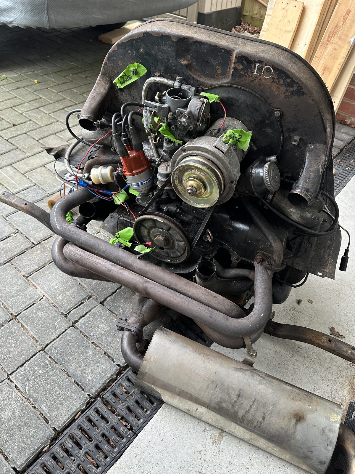 VW T2 air-cooled engine removed — showing what to look for and check