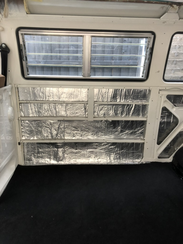 DodoMat insulation fitted behind the panels in Jenny