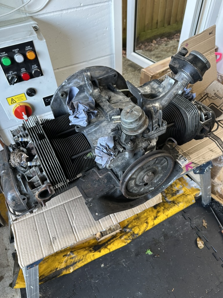 VW engine stripped back to the block