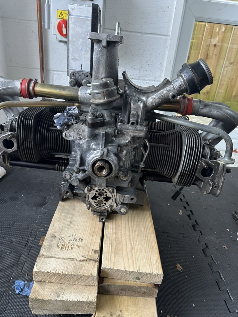 New heat risers and inlet manifolds fitted to VW engine