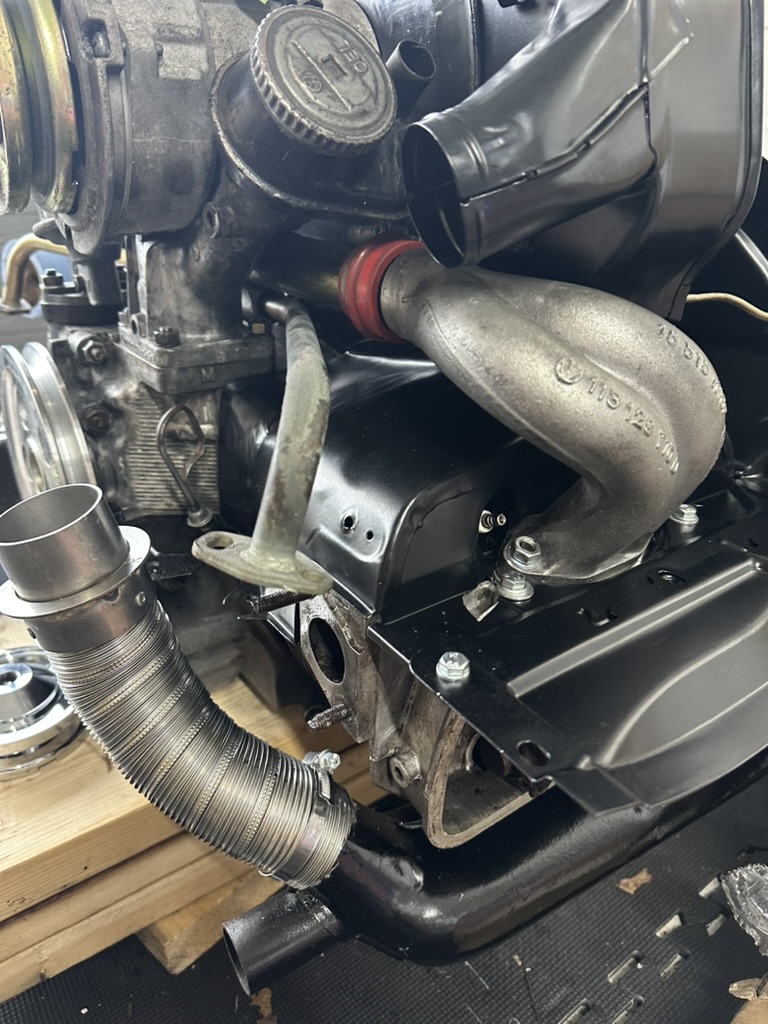 New oil cooler fitted to VW engine