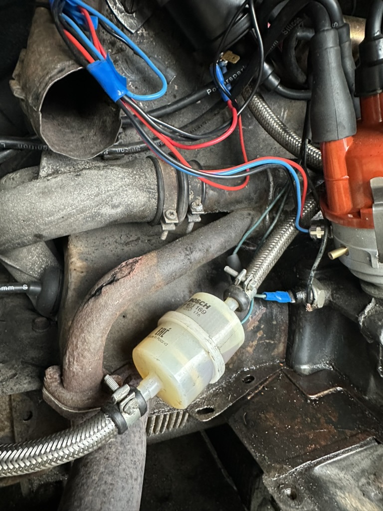 Rusted through split heat risers on VW engine