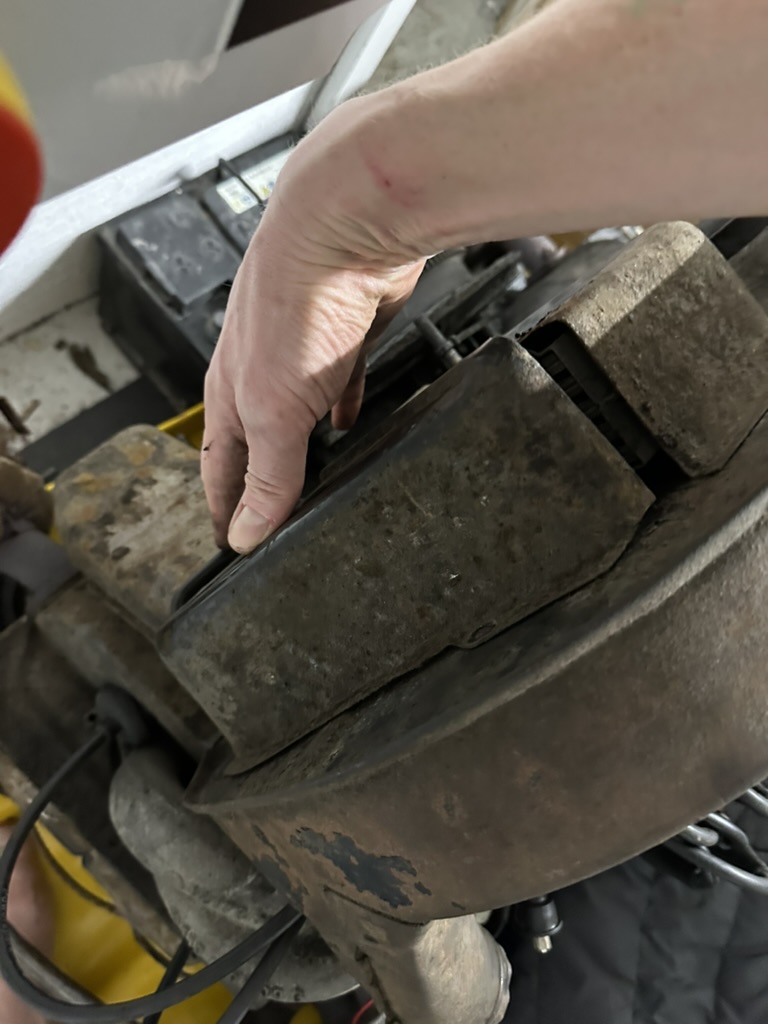 Taking photos before removing VW engine components