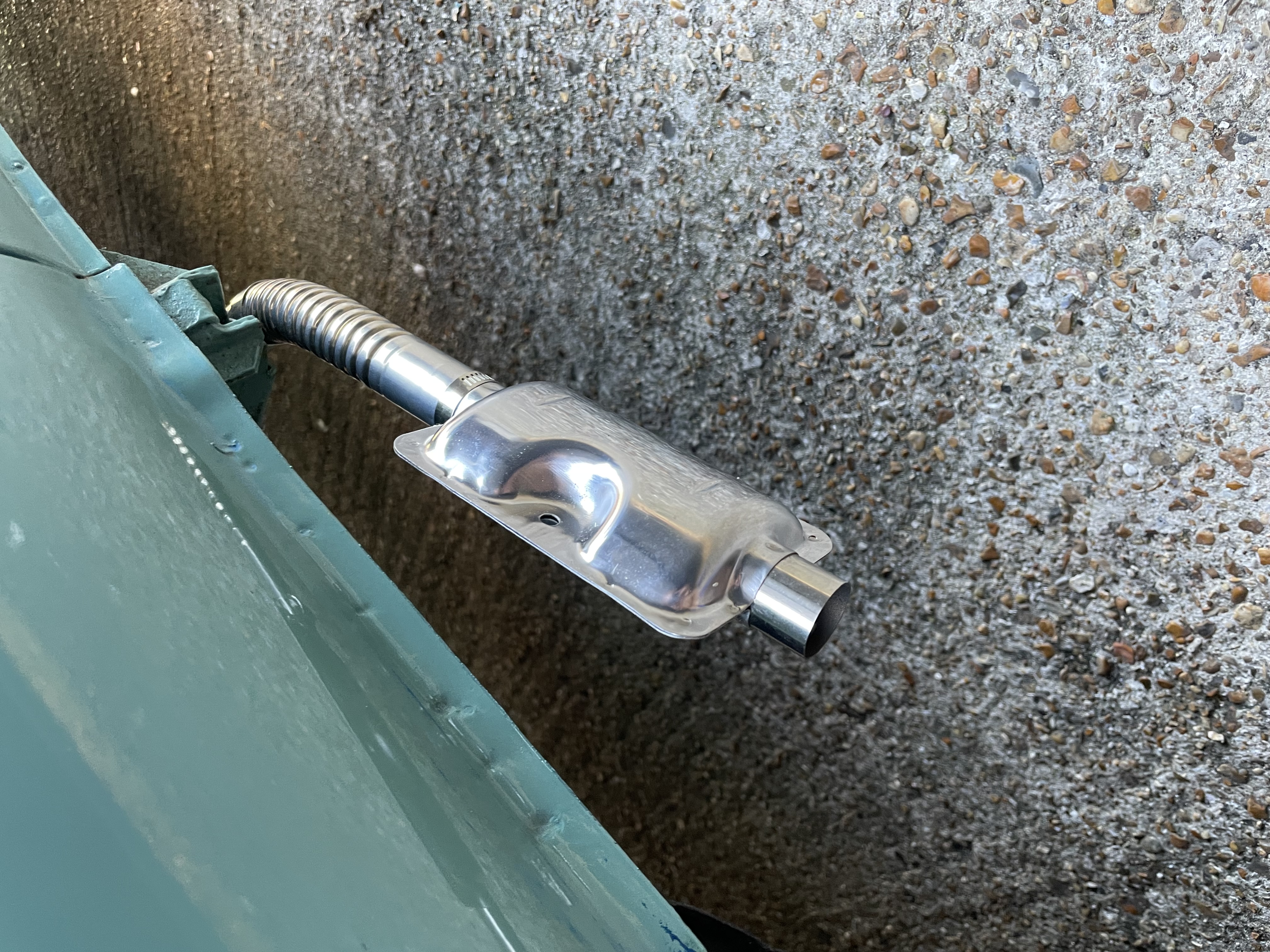 Exhaust pipe underneath the van