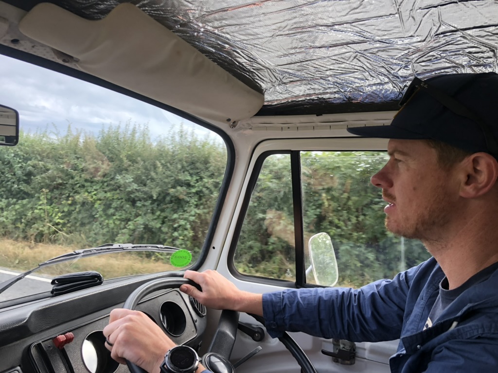 Insulation fitted in the cab roof