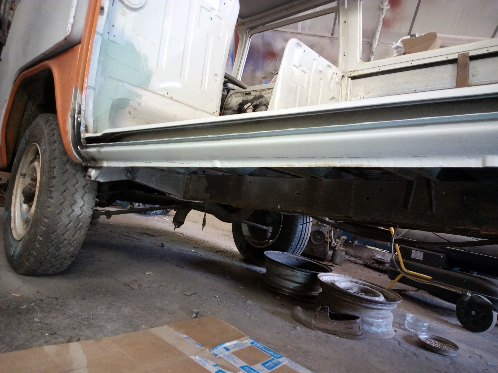 New outer sills welded in place