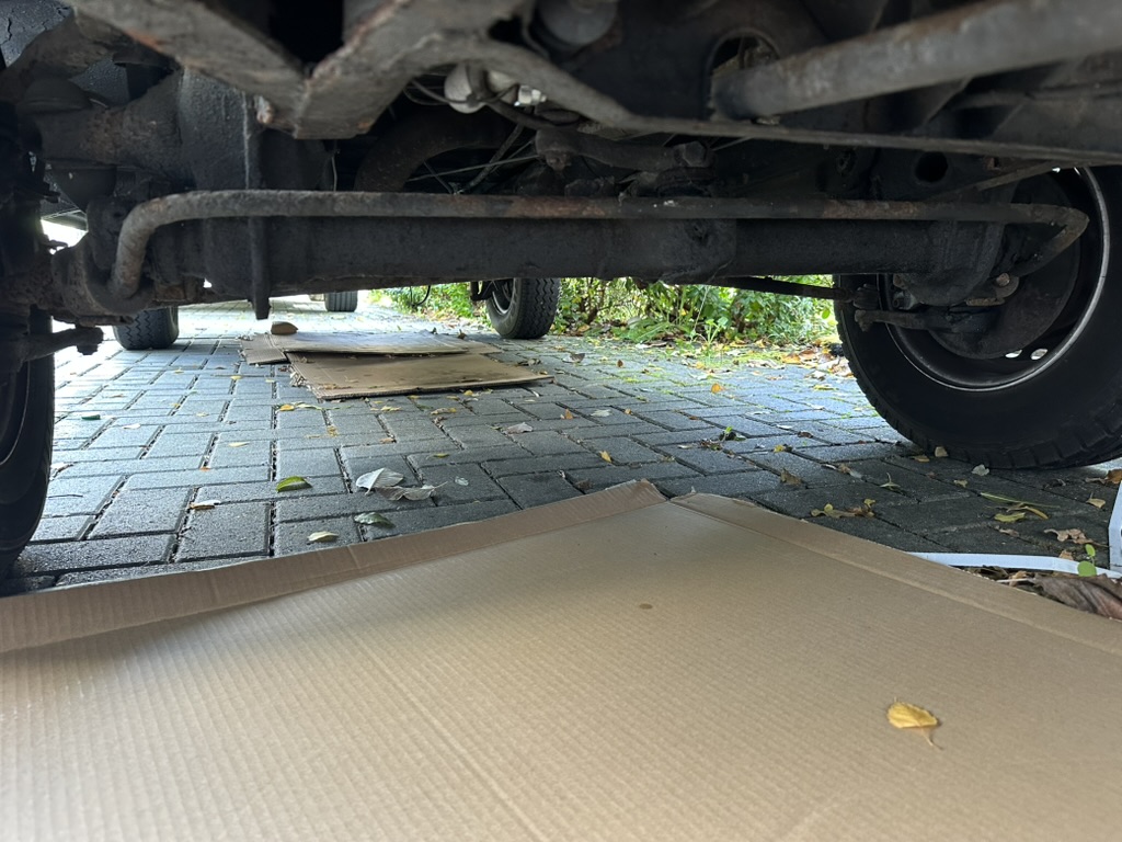 Chassis view of VW Bay Window anti-roll bar